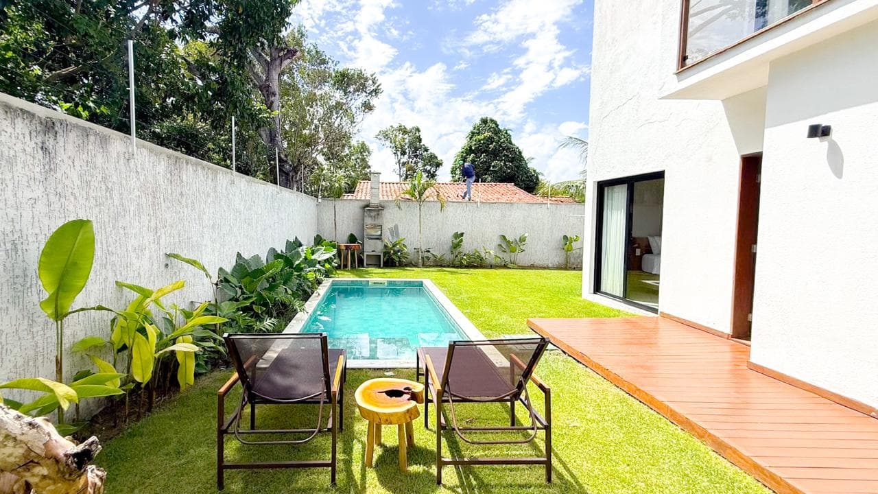 Área externa da Casa Brisa do Arraial, casa de temporada em Arraial d'Ajuda
