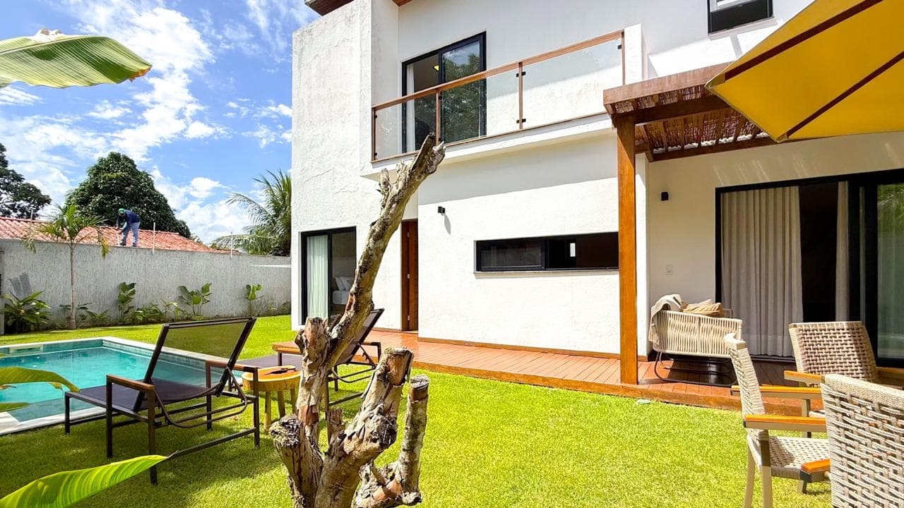 Área externa da Casa Brisa do Arraial, casa de temporada em Arraial d'Ajuda